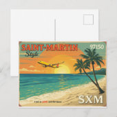 Carte postale vintage Saint-Martin SXM 97150 – (Devant / Derrière)