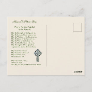 Carte Postale Vintage Saint-Patricks Journée de prière et de bén