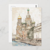 Carte Postale Vintage Saint-Pétersbourg Russie (Devant / Derrière)