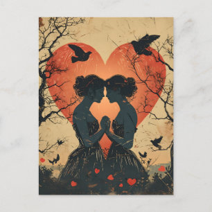 Carte Postale Vintage Saint Valentin LGBTQ