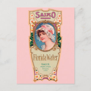Carte Postale Vintage Salko Florida Étiquette de parfum d'eau
