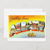 Carte Postale Vintage Salutations d'Albany, Géorgie (Devant / Derrière)