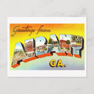 Carte Postale Vintage Salutations d'Albany, Géorgie