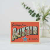 Carte Postale Vintage "Salutations d'Austin, Texas (Debout devant)