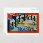 Carte Postale Vintage Salutations de Decatur, Alabama (Devant / Derrière)