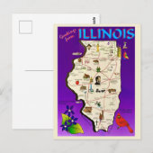 Carte Postale Vintage salutations de l'Illinois  (Devant / Derrière)