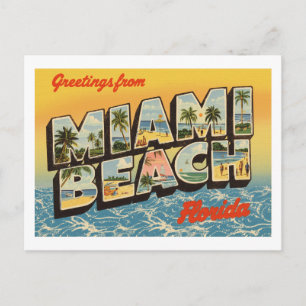 Carte Postale Vintage "Salutations de Miami Beach, Floride"