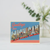 Carte Postale Vintage "salutations du Michigan" (Debout devant)