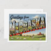 Carte Postale Vintage "Salutations du Nebraska" (Devant / Derrière)