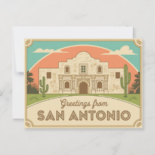 Carte postale vintage San Antonio   Salutations de