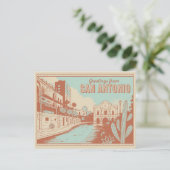 Carte postale vintage San Antonio | Salutations de (Debout devant)
