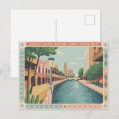 Carte postale vintage San Antonio | Salutations de (Devant / Derrière)