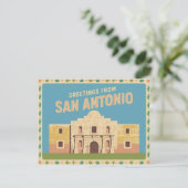 Carte postale vintage San Antonio | Salutations de (Debout devant)