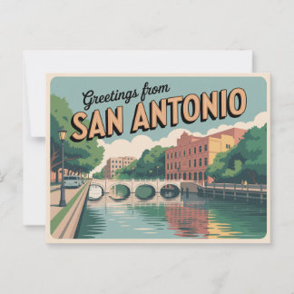 Carte postale vintage San Antonio | Salutations de