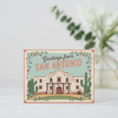 Carte postale vintage San Antonio | Salutations de (Debout devant)