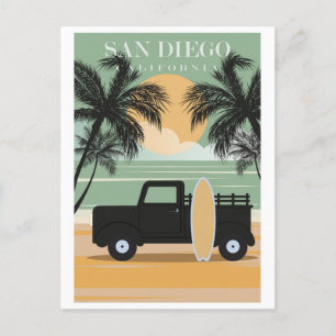 Carte Postale Vintage San Diego California Beach Travel