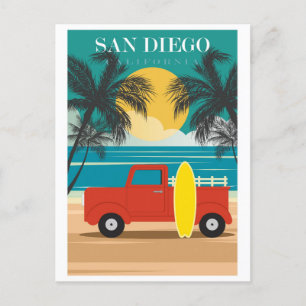 Carte Postale Vintage San Diego California Beach Travel