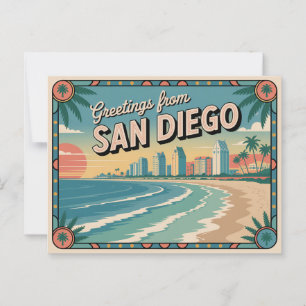 Carte postale vintage San Diego   Salutations de