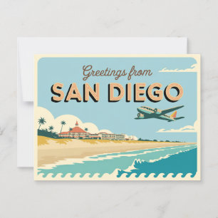 Carte postale vintage San Diego   Salutations de
