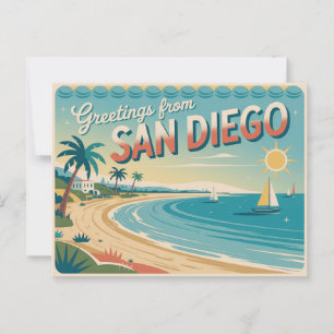 Carte postale vintage San Diego   Salutations de