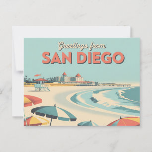Carte postale vintage San Diego   Salutations de