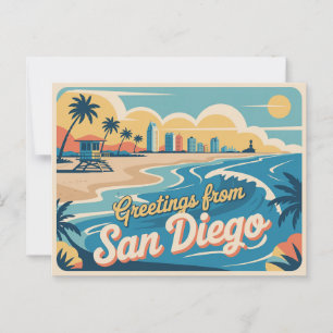 Carte postale vintage San Diego   Salutations de