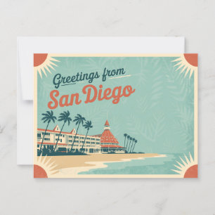Carte postale vintage San Diego   Salutations de