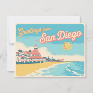 Carte postale vintage San Diego   Salutations de