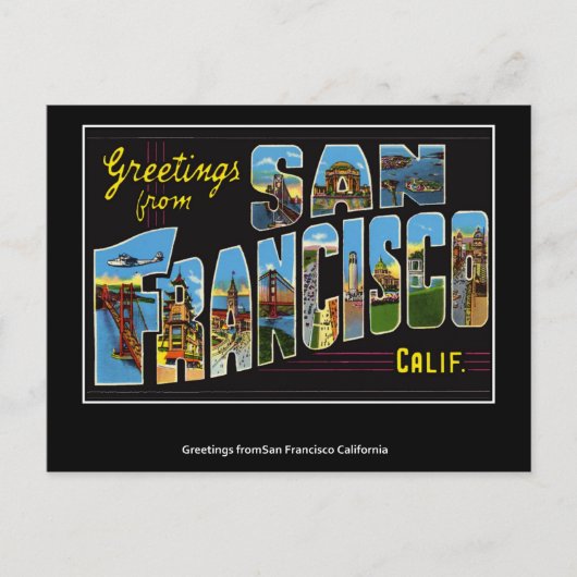 Carte postale Vintage San Francisco (Devant)