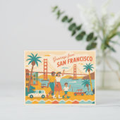 Carte postale vintage San Francisco | Salutations  (Debout devant)