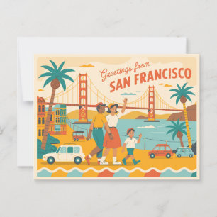 Carte postale vintage San Francisco   Salutations 