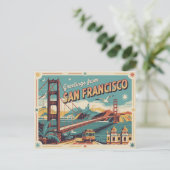 Carte postale vintage San Francisco | Salutations (Debout devant)