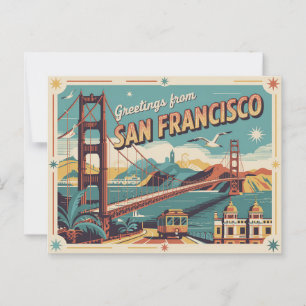 Carte postale vintage San Francisco   Salutations 