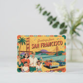 Carte postale vintage San Francisco | Salutations (Debout devant)