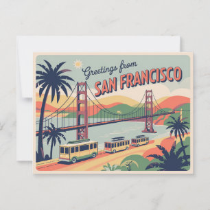 Carte postale vintage San Francisco   Salutations 