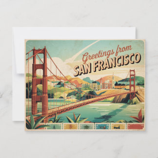Carte postale vintage San Francisco | Salutations