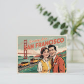 Carte postale vintage San Francisco | Salutations (Debout devant)