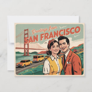 Carte postale vintage San Francisco   Salutations 
