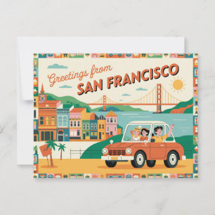 Carte postale vintage San Francisco   Salutations 