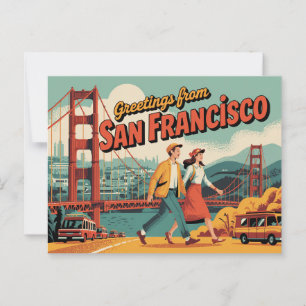 Carte postale vintage San Francisco   Salutations 