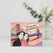 Carte postale vintage San Francisco | Salutations (Debout devant)