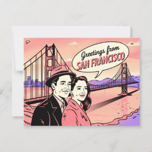 Carte postale vintage San Francisco   Salutations 