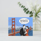 Carte postale vintage San Francisco | Salutations (Debout devant)