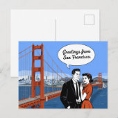 Carte postale vintage San Francisco | Salutations (Devant / Derrière)
