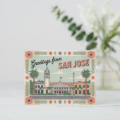 Carte postale vintage San Jose | Salutations de (Debout devant)