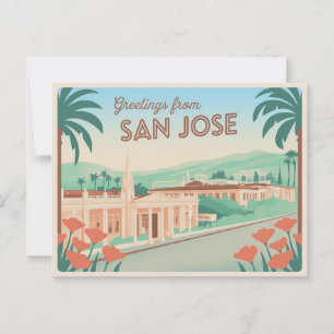 Carte postale vintage San Jose   Salutations de