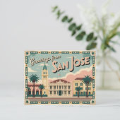 Carte postale vintage San Jose | Salutations de (Debout devant)