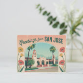 Carte postale vintage San Jose | Salutations de (Debout devant)
