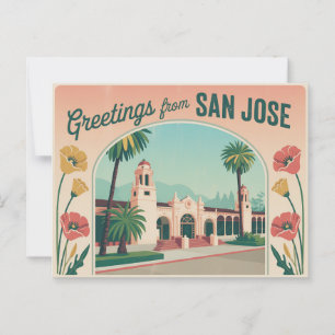 Carte postale vintage San Jose   Salutations de