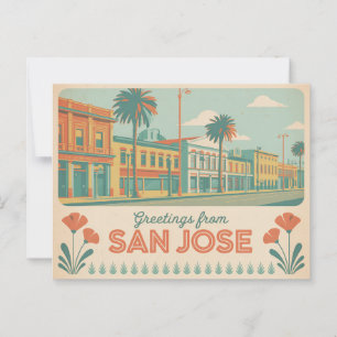 Carte postale vintage San Jose   Salutations de